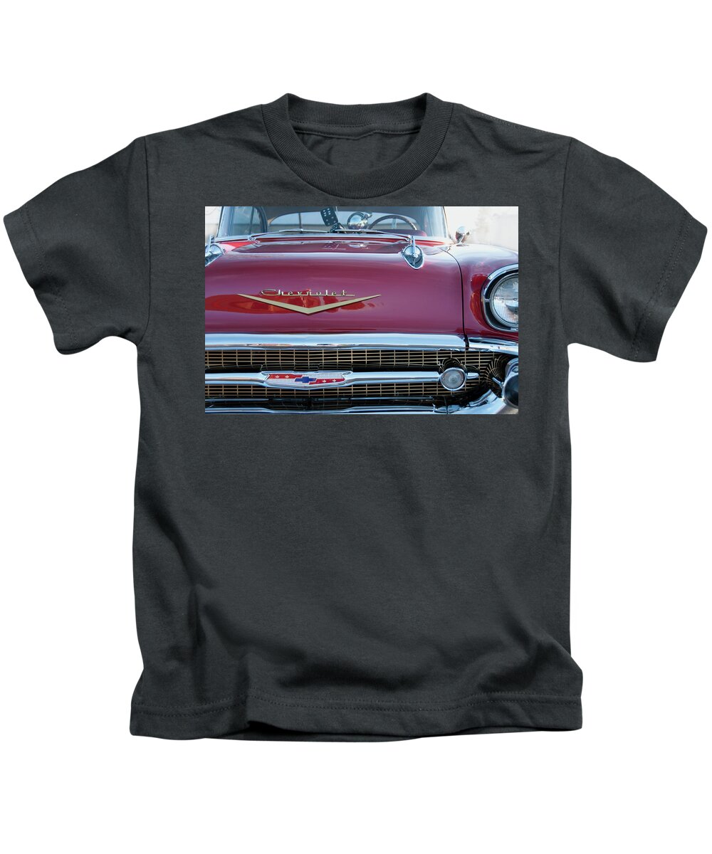 Chevrolet Kids T-Shirt featuring the photograph Red Chevy by David Arment