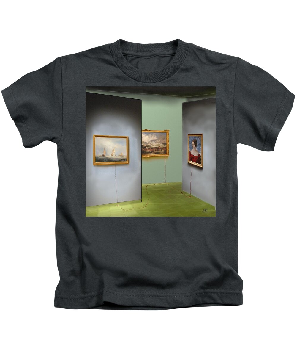 Victor Shelley Kids T-Shirt featuring the painting Red Gallery by Victor Shelley