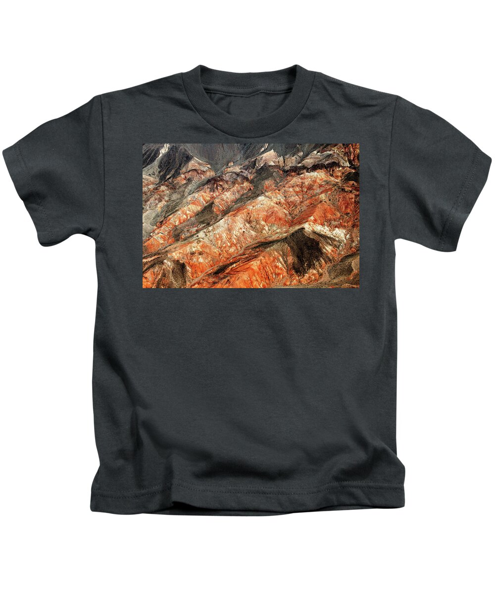 Abstract Kids T-Shirt featuring the photograph Red Ridges by Debbie Oppermann