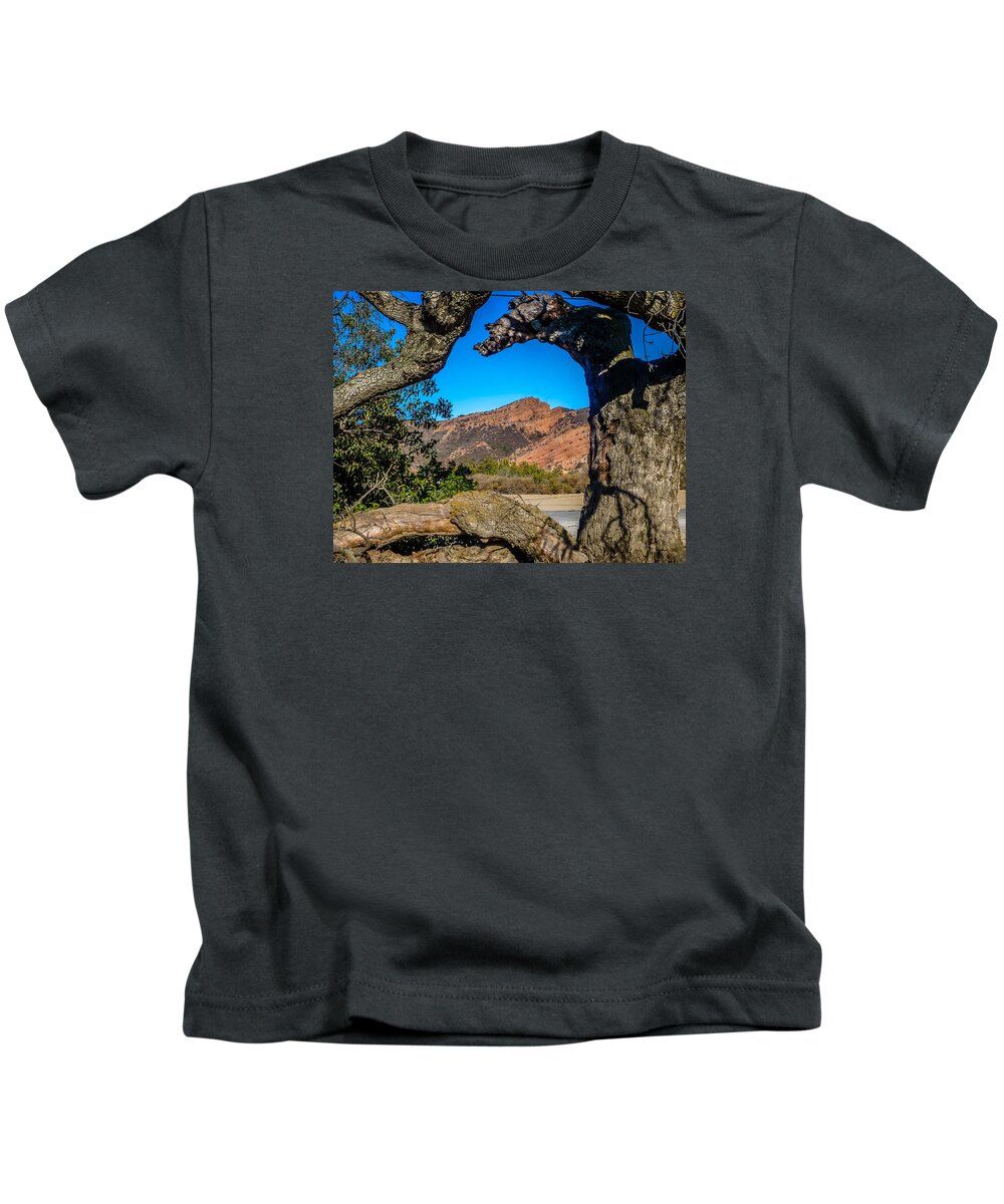 Red Rock Kids T-Shirt featuring the photograph Red Rock Cliffs by Pamela Newcomb