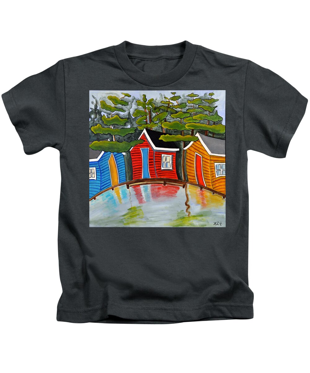 Abstract Kids T-Shirt featuring the painting Reflection by Heather Lovat-Fraser