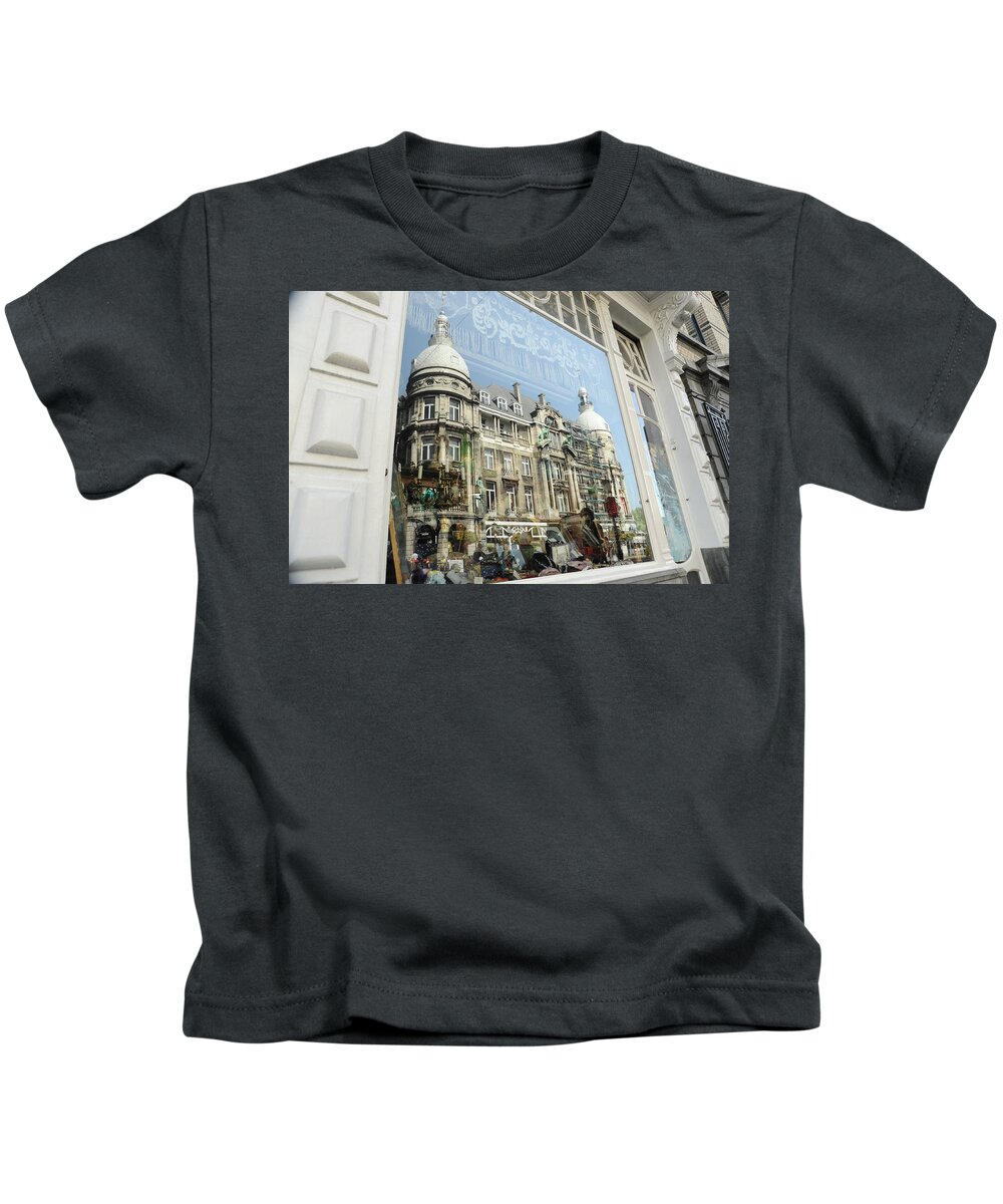 Photograph Kids T-Shirt featuring the photograph Reflections of Architecture by Richard Gehlbach