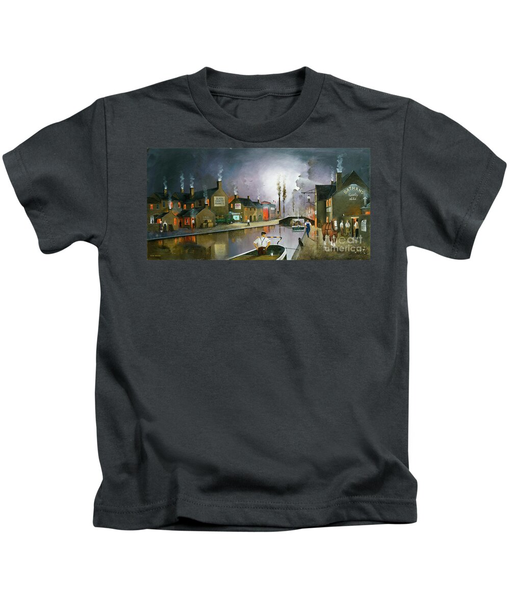 England Kids T-Shirt featuring the painting Reflections Of The Black Country - England by Ken Wood