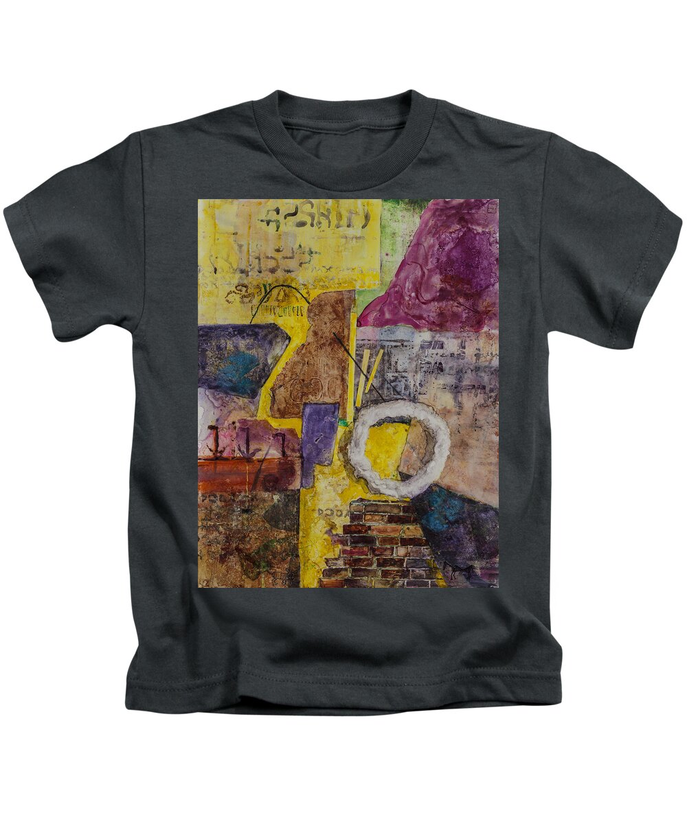 Abstract Kids T-Shirt featuring the painting Ring of Life by Gary DeBroekert