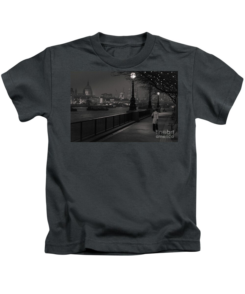 River Kids T-Shirt featuring the photograph River Thames Embankment, London by Perry Rodriguez