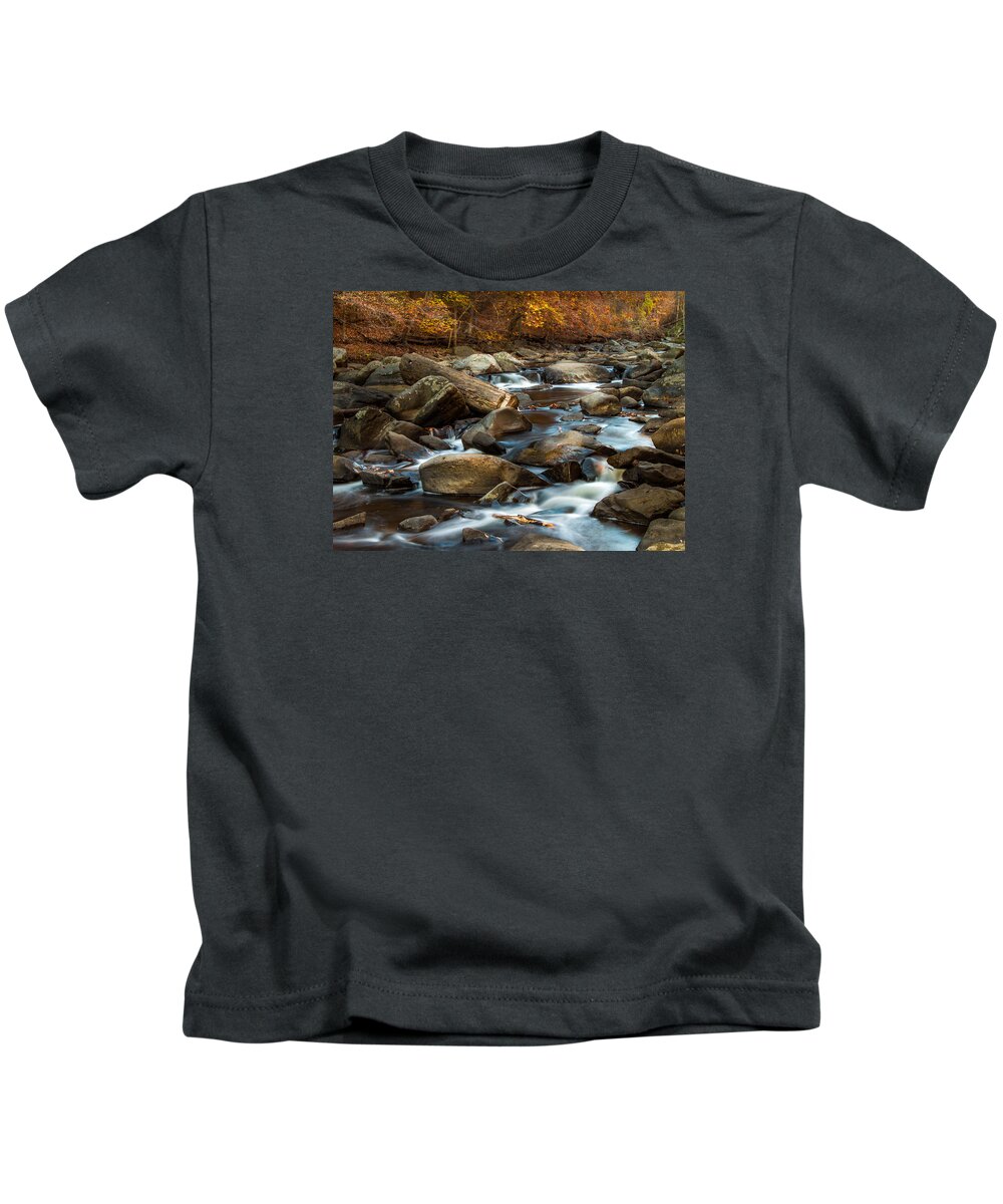 Water Kids T-Shirt featuring the photograph Rock Creek by Ed Clark