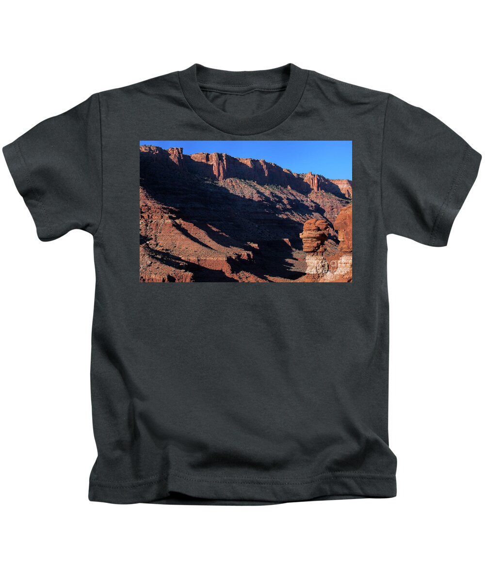 Canyonlands Landscape Kids T-Shirt featuring the photograph Rock Sentry by Jim Garrison