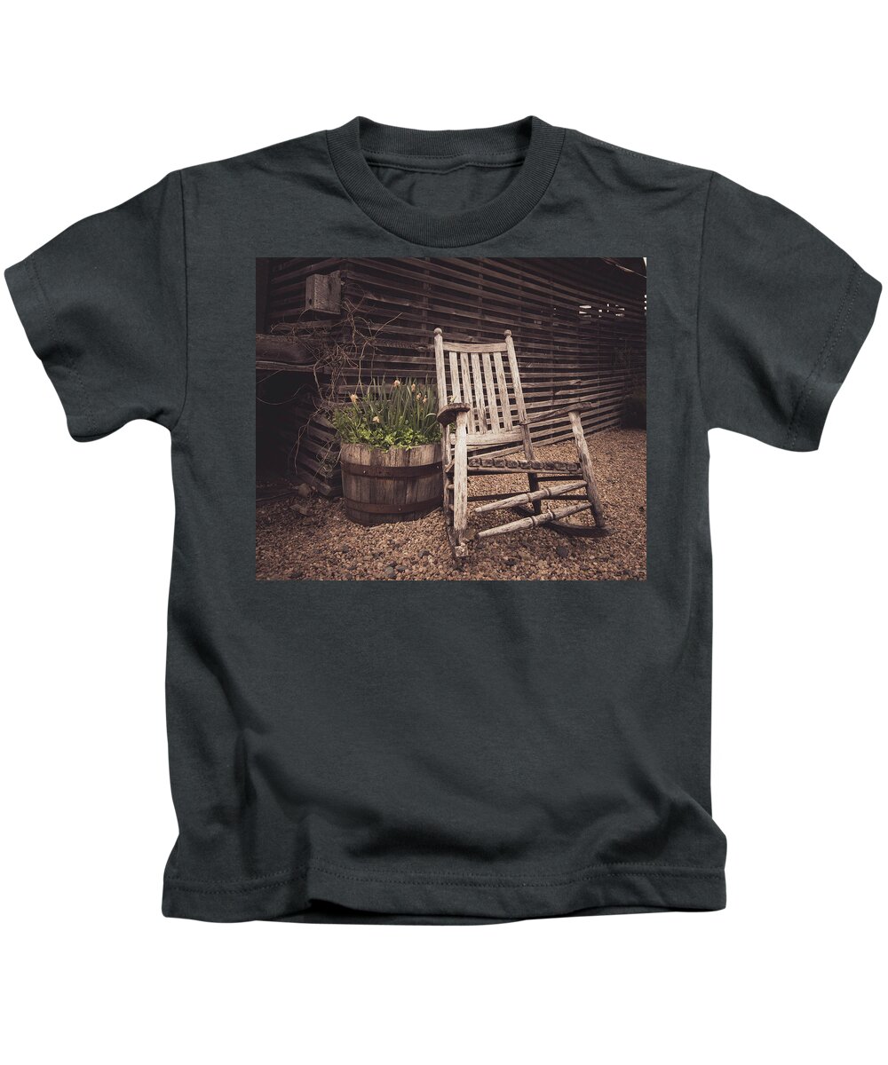 Mast Farms Kids T-Shirt featuring the photograph Rocker At Mast Farms by Cynthia Wolfe