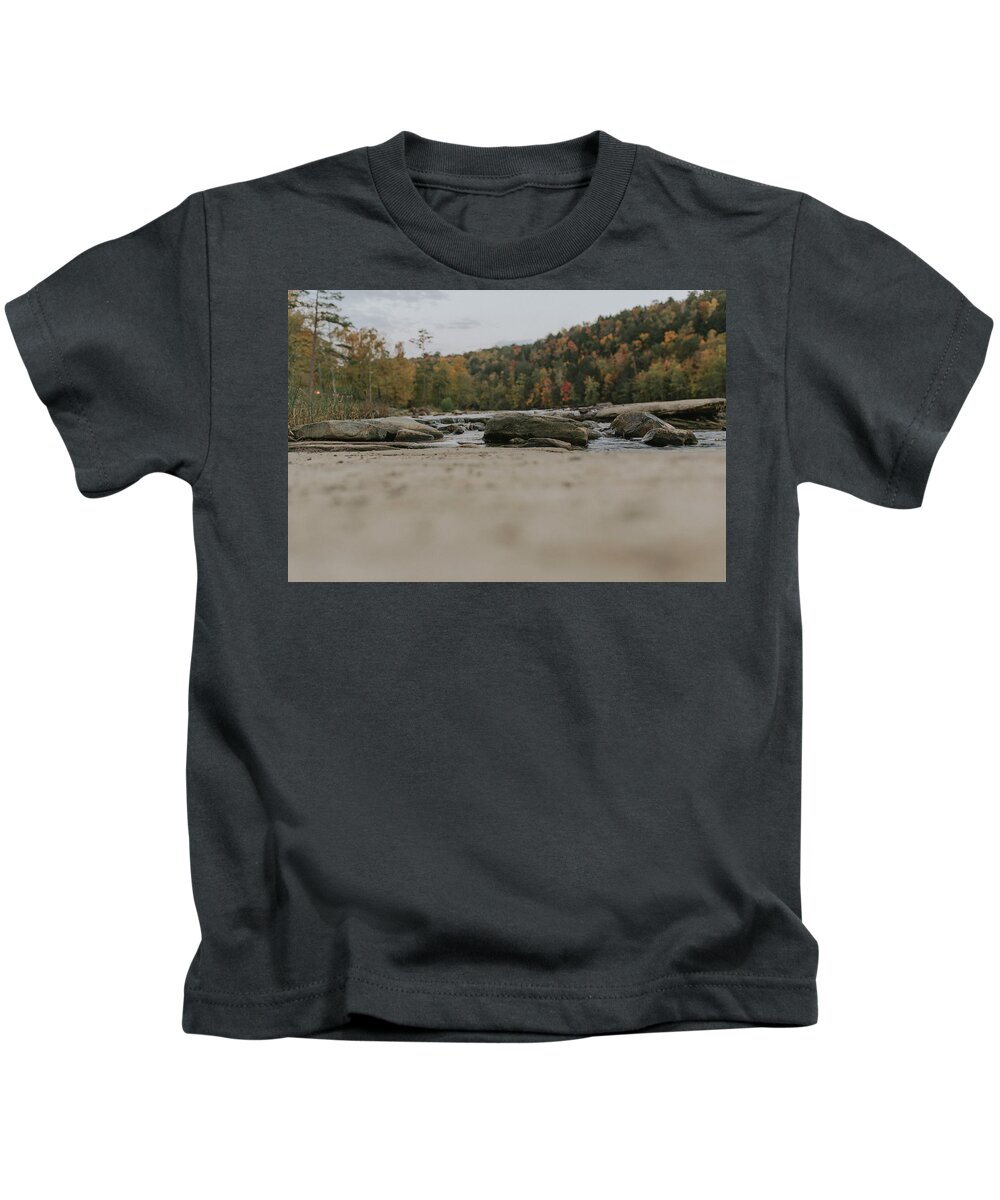 Cumberland Falls Kids T-Shirt featuring the photograph Rocks on Cumberland River by Amber Flowers