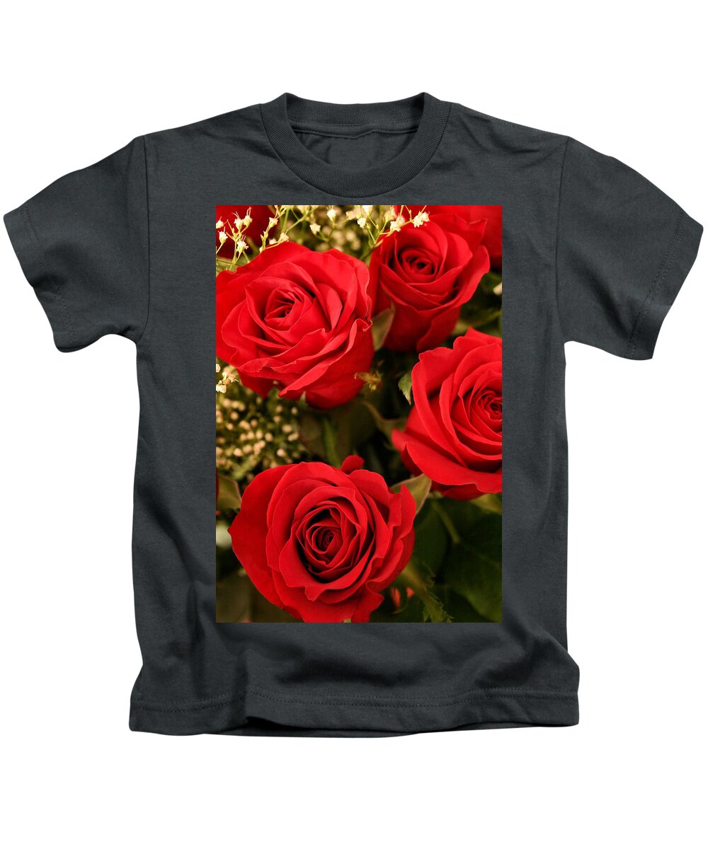 Rose Kids T-Shirt featuring the photograph Roses are Red by Kristin Elmquist