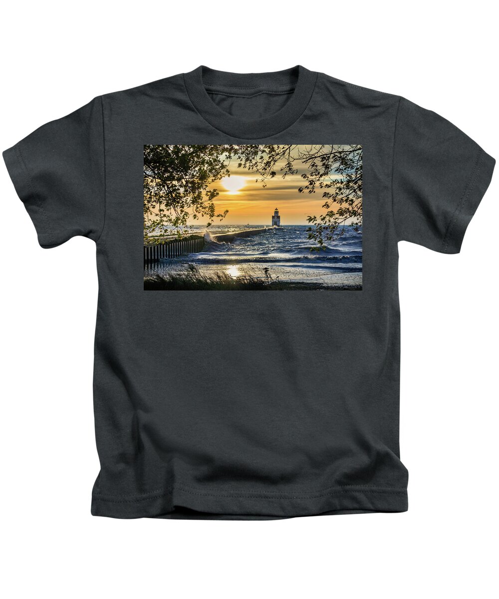 Lighthouse Kids T-Shirt featuring the photograph Rough Opening by Bill Pevlor