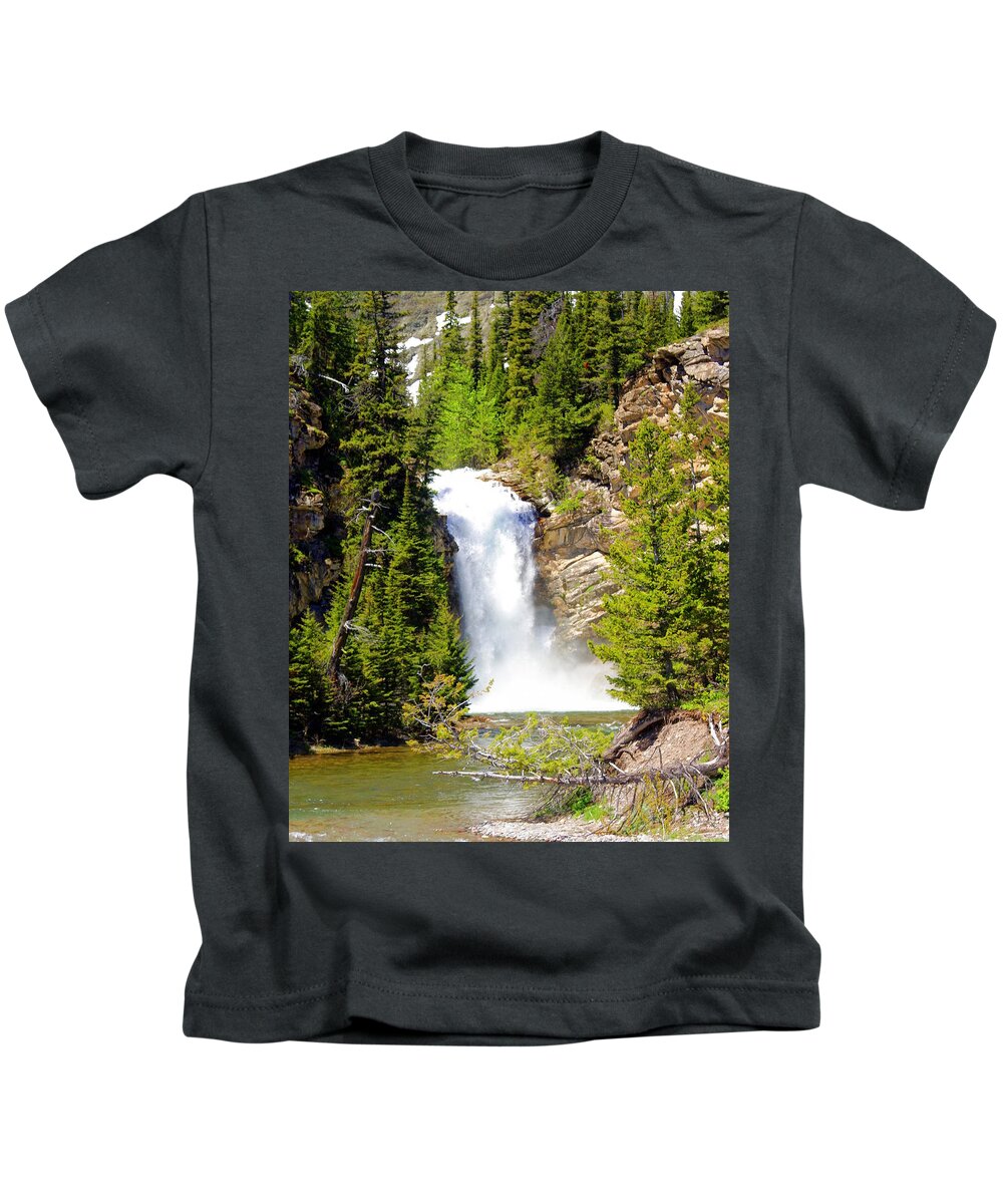 Waterfalls Kids T-Shirt featuring the photograph Running Eagle Falls by Marty Koch