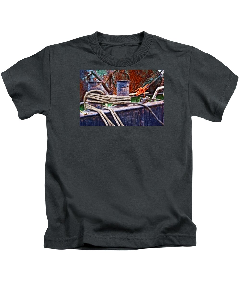 Fractals Kids T-Shirt featuring the photograph Rust and Rope by Cameron Wood
