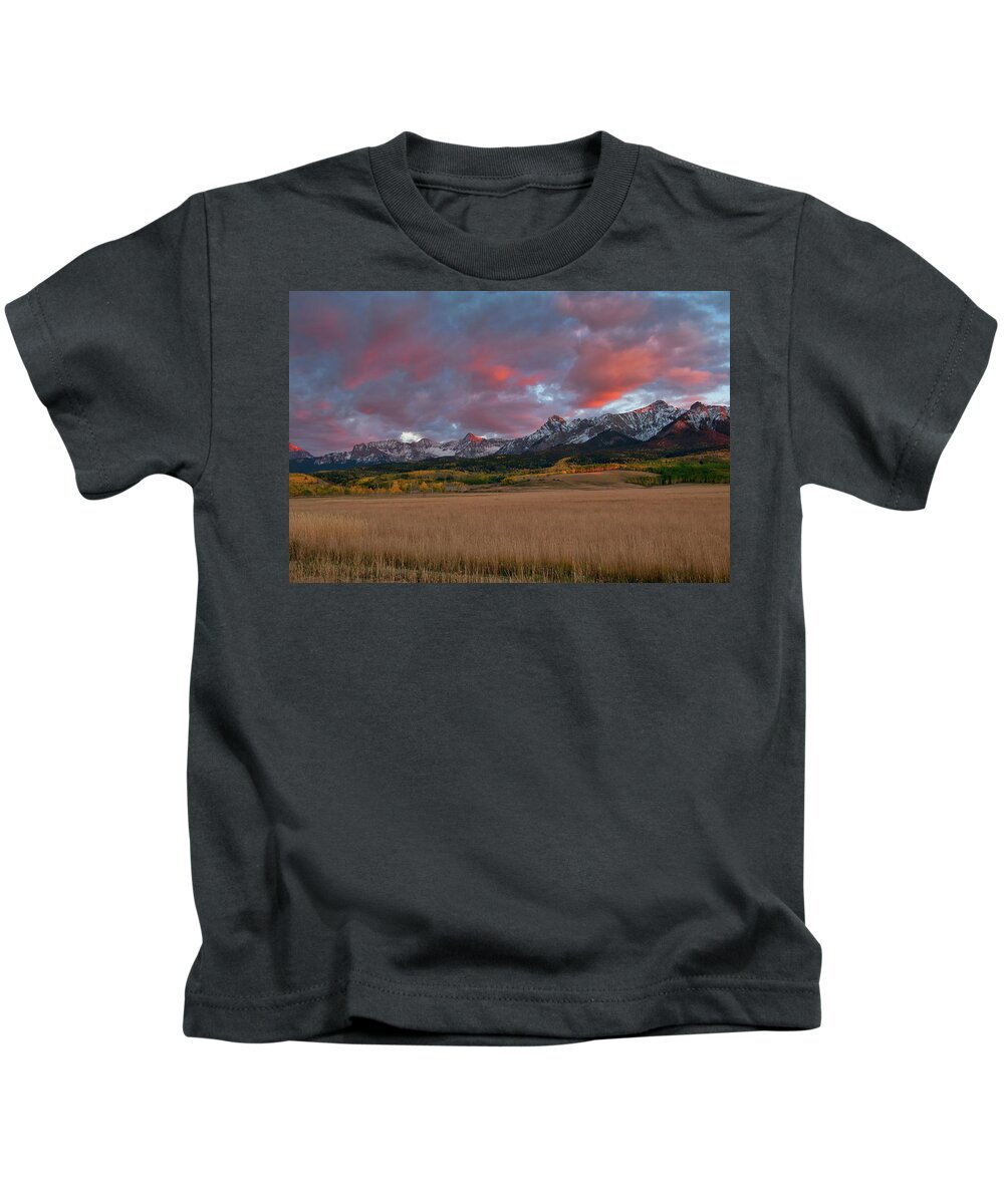 Colorado Kids T-Shirt featuring the photograph San Juan Sunset by Steve Stuller