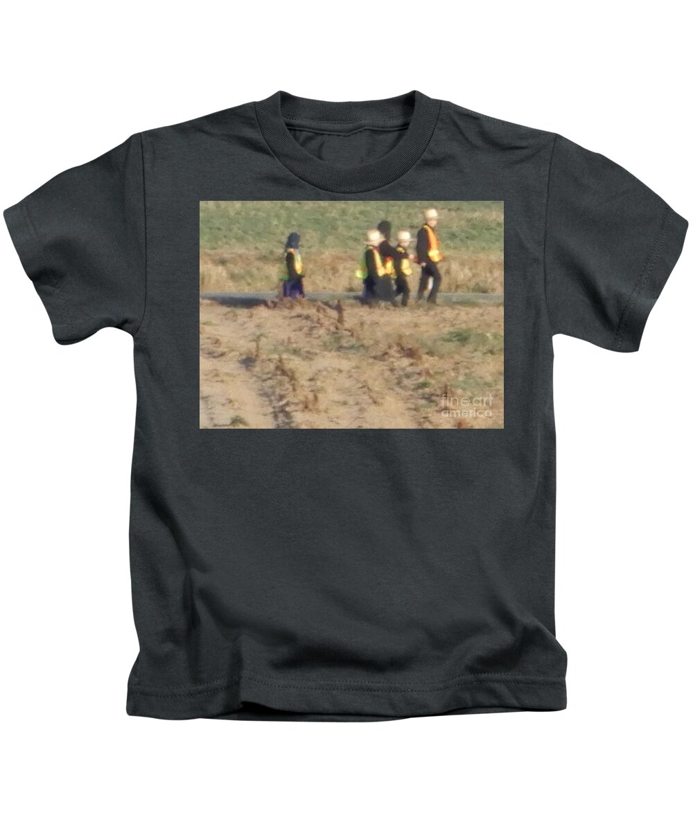 Amish Kids T-Shirt featuring the photograph School Day is Over by Christine Clark