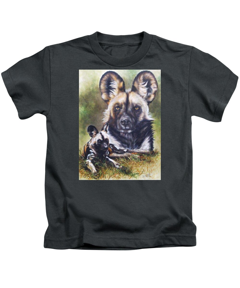 Wild Dogs Kids T-Shirt featuring the mixed media Scoundrel by Barbara Keith