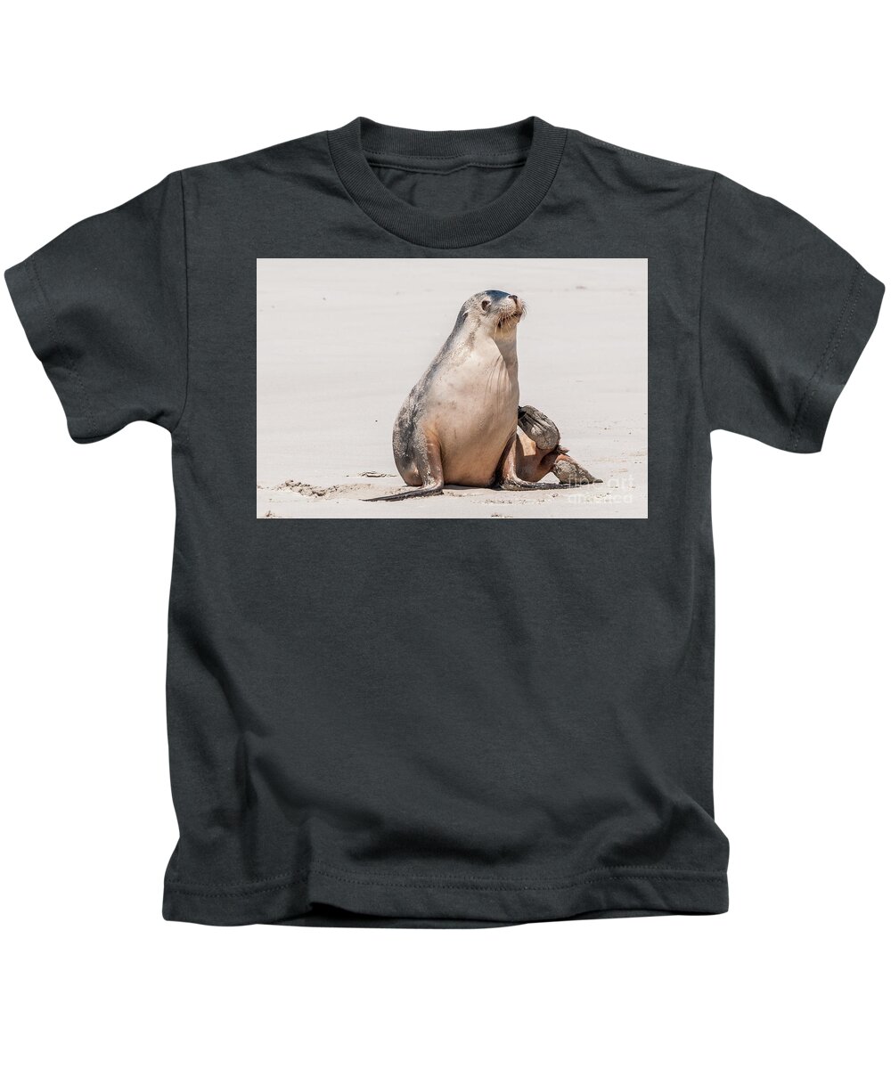 Wildlife Kids T-Shirt featuring the photograph Sea Lion 1 by Werner Padarin