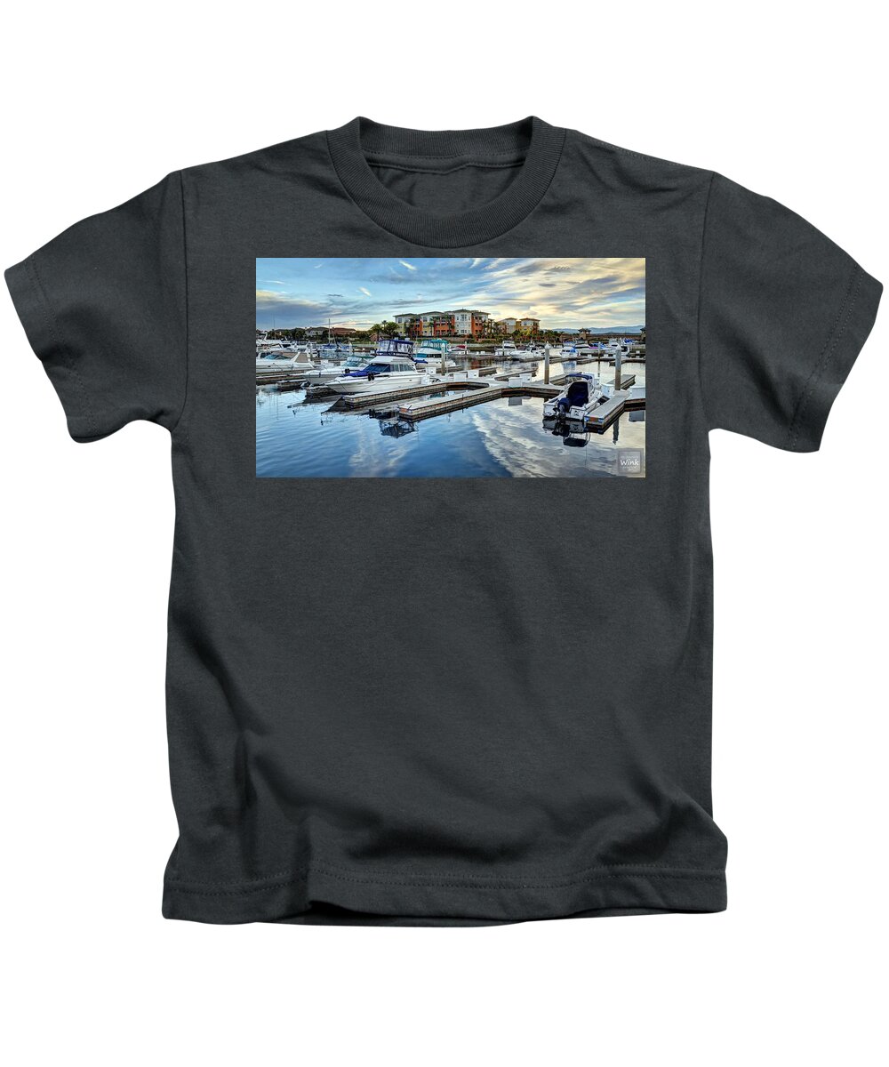  Kids T-Shirt featuring the photograph Seabridge Marina #1 by Wendell Ward