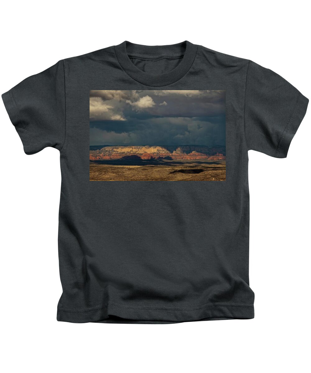 Red Rocks Kids T-Shirt featuring the photograph Secret Mountain Wilderness Storm by Ron Chilston