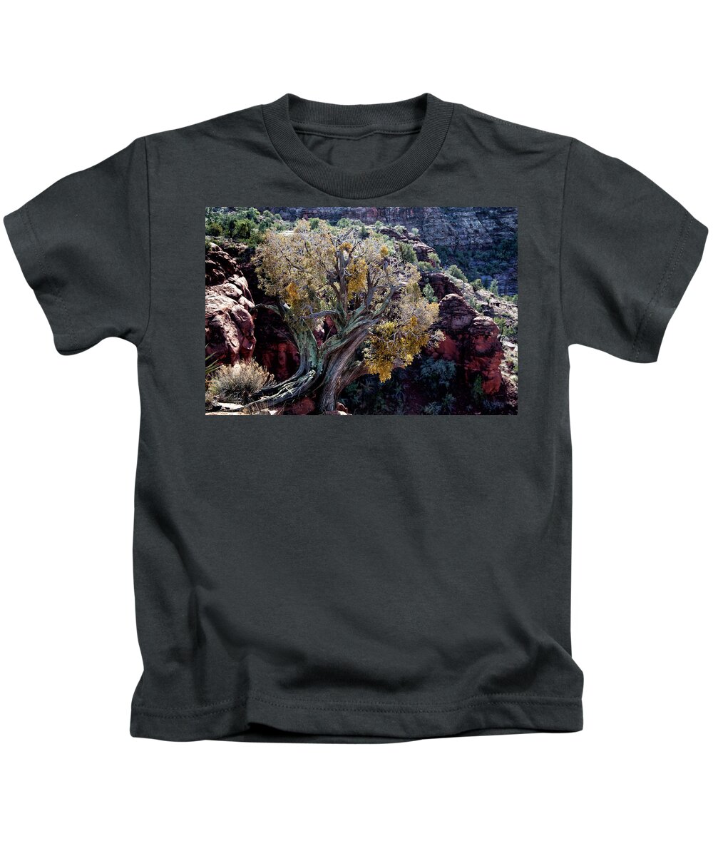 Curly Juniper Kids T-Shirt featuring the photograph Sedona Tree #2 by David Chasey