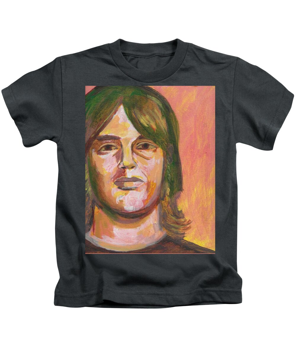 David Kids T-Shirt featuring the painting Self-Portrait 2006 by David Lovins