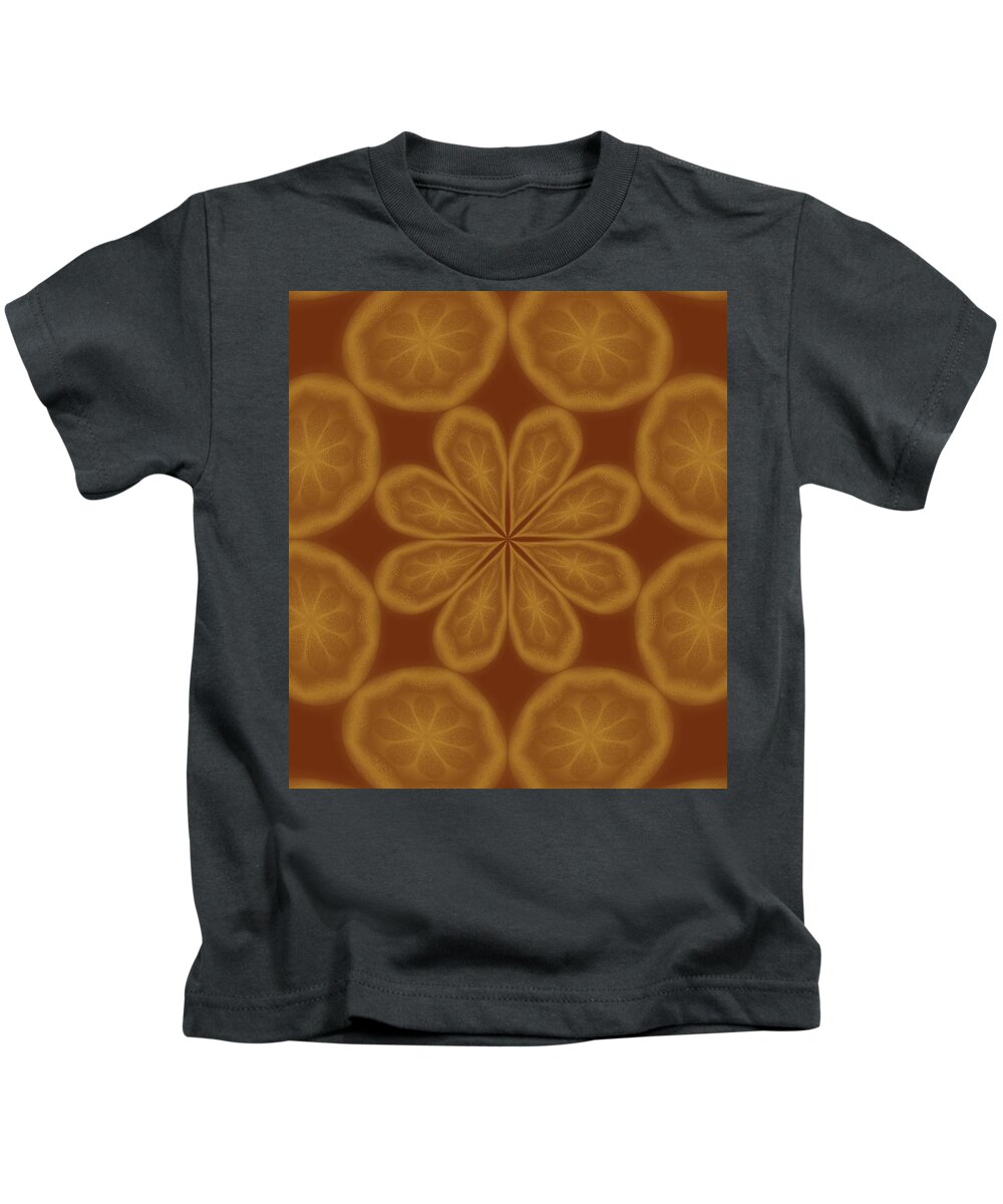 Art Kids T-Shirt featuring the digital art Sepia Oranges by Ee Photography