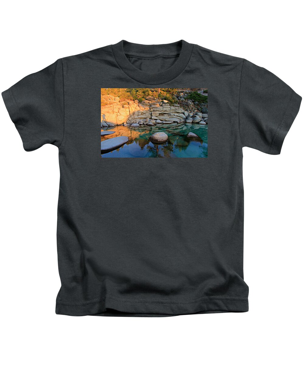 Lake Tahoe Kids T-Shirt featuring the photograph Shadow Selfie by Sean Sarsfield