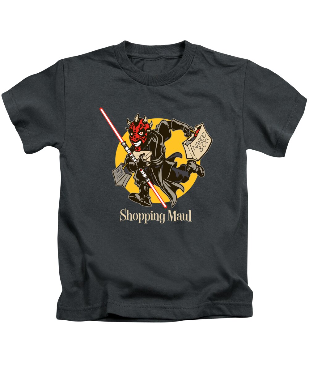 Sith Kids T-Shirt featuring the digital art Shopping Maul by Edward Draganski
