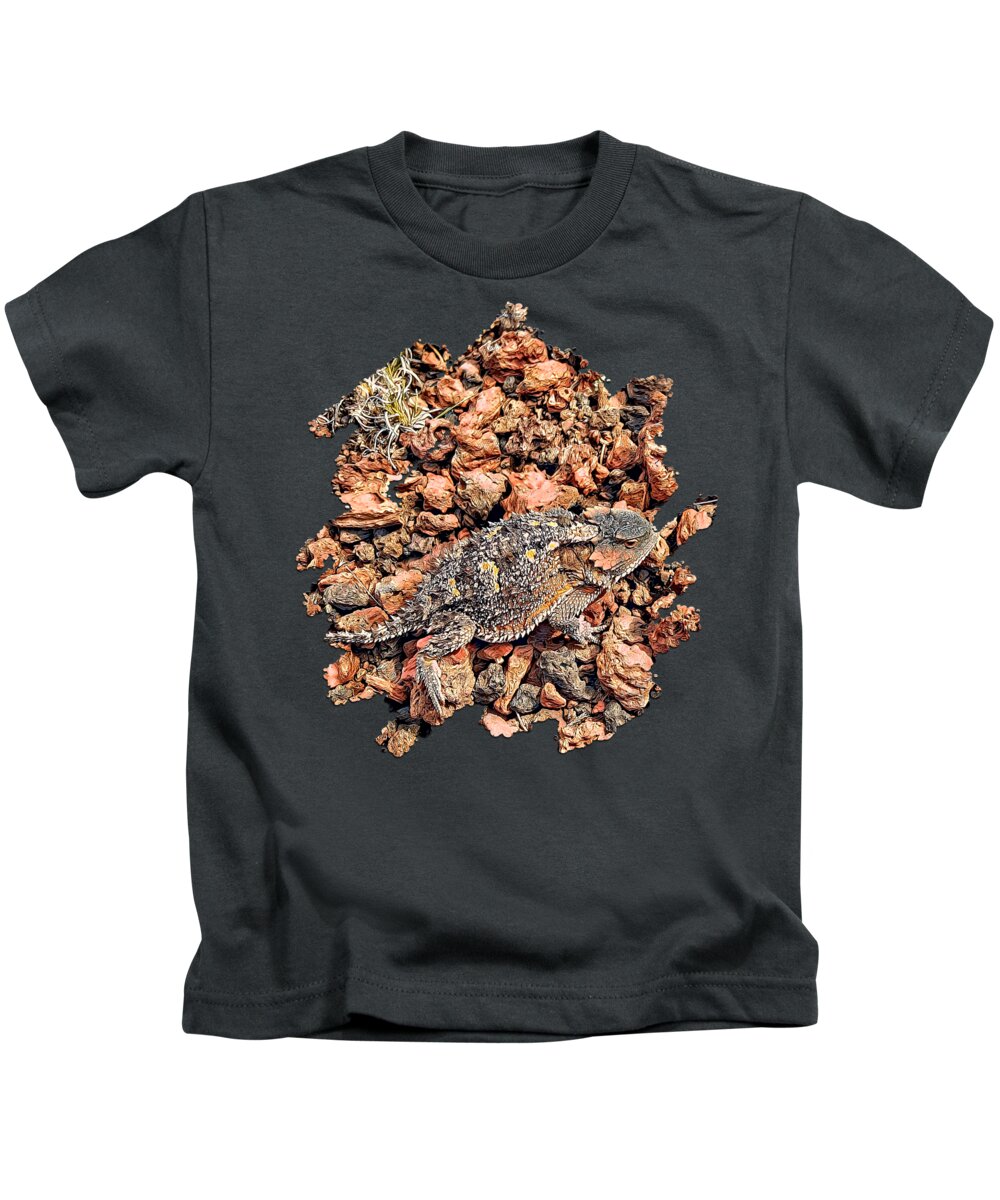 Horny Toad Kids T-Shirt featuring the photograph Short-horned Lizard by Jim Thomas