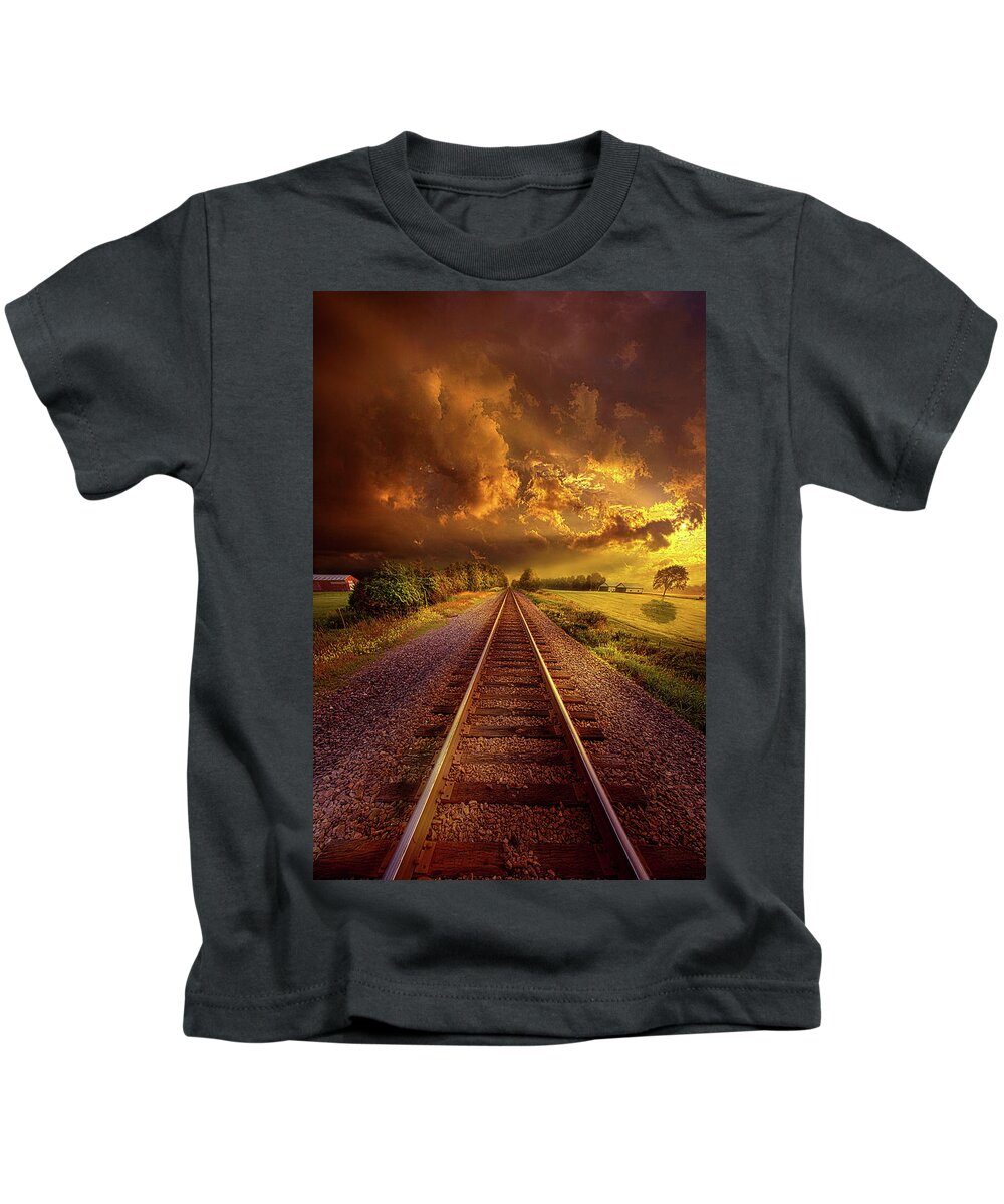 Lines Kids T-Shirt featuring the photograph Short Stories To Tell by Phil Koch