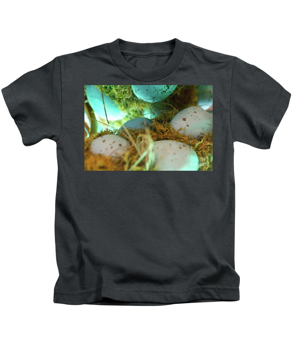Robins Eggs Kids T-Shirt featuring the photograph Signs of Spring by Xine Segalas