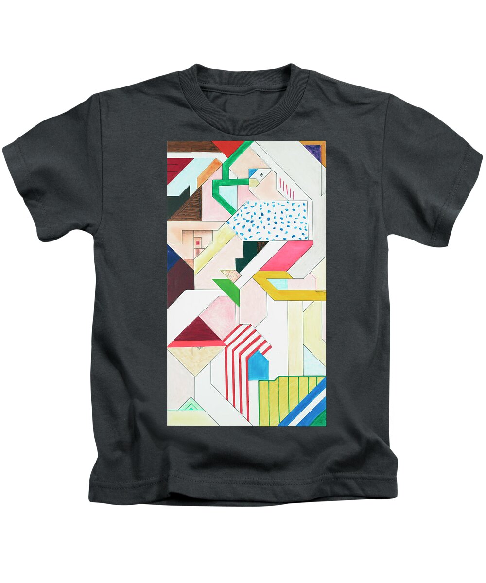 Abstract Kids T-Shirt featuring the painting Sinfonia della Carnevale - Part 4 by Willy Wiedmann