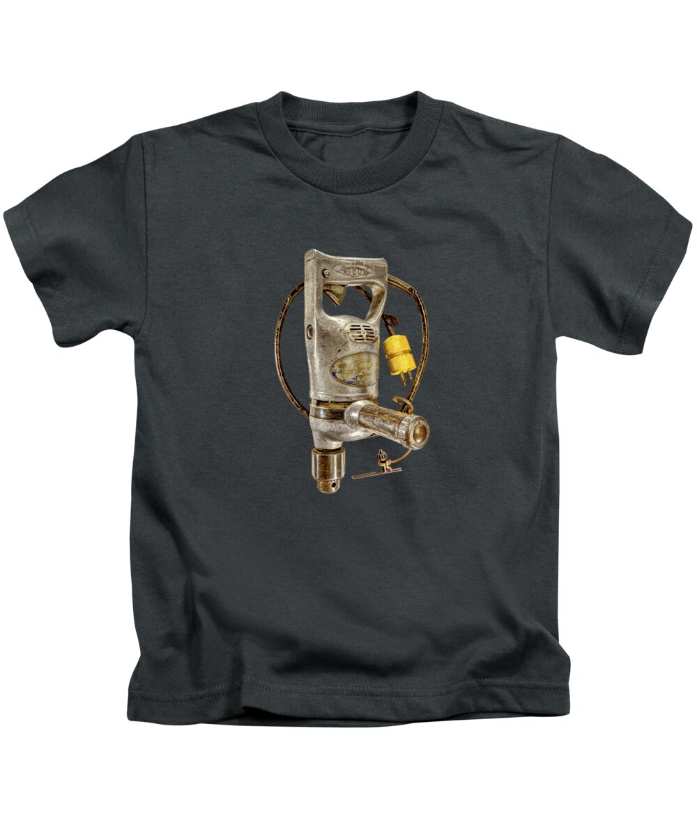 Antique Kids T-Shirt featuring the photograph Sioux Drill Motor 1/2 Inch by YoPedro