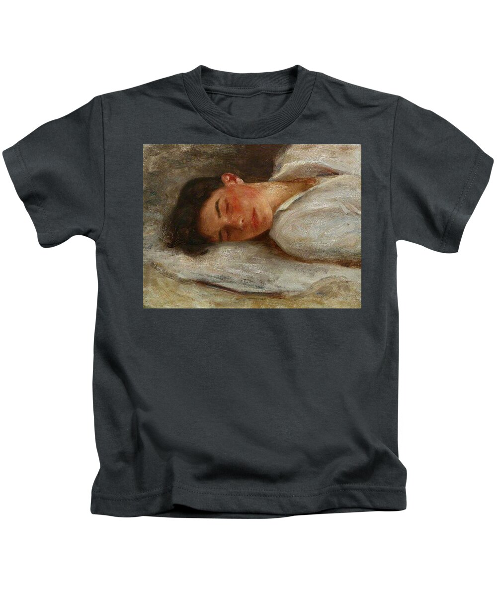 Sketch Kids T-Shirt featuring the painting Sketch for Summer Dreams by Henry Scott Tuke