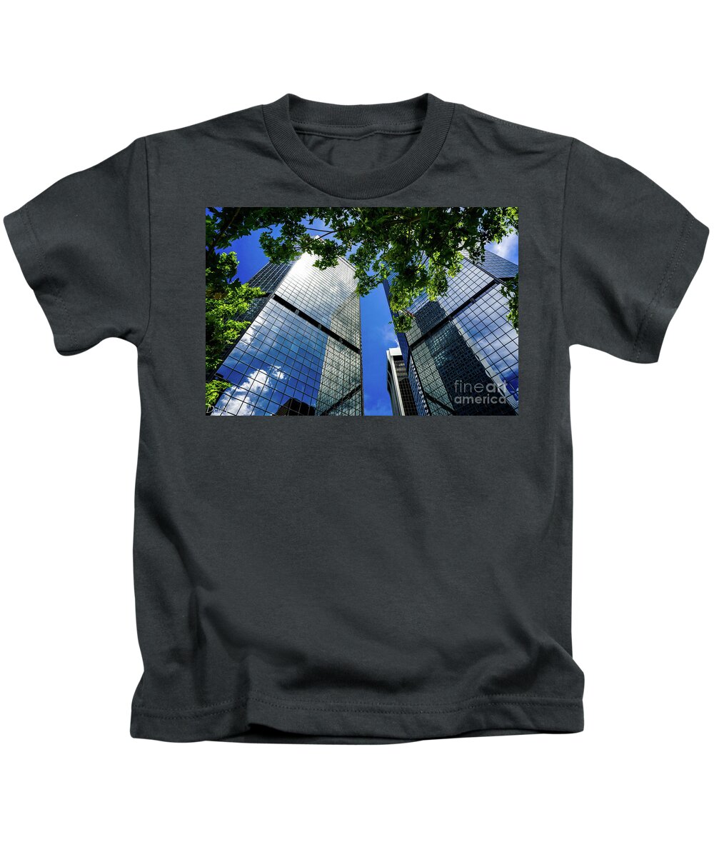 Architecture Kids T-Shirt featuring the digital art Skyscraper spring by Deb Nakano