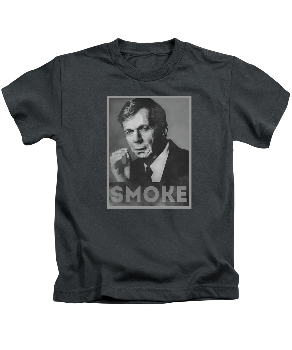 Political Kids T-Shirt featuring the digital art Smoke Funny Obama Hope Parody Smoking Man by Philipp Rietz