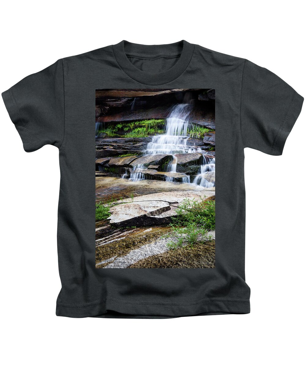 Yosemite Kids T-Shirt featuring the photograph Snow Creek Cascade by Tim Newton
