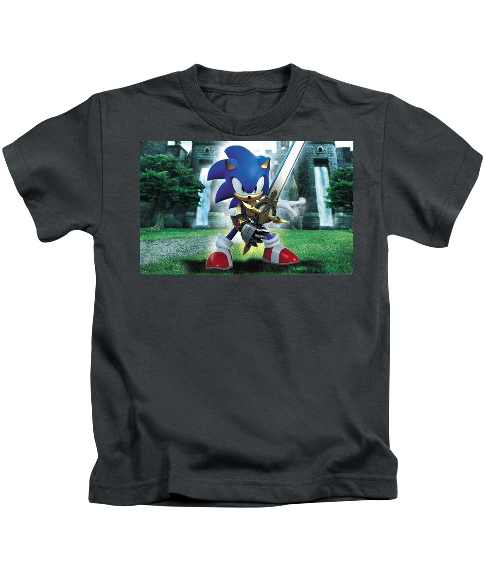 Sonic And The Black Knight Kids T-Shirt featuring the digital art Sonic and the Black Knight by Super Lovely