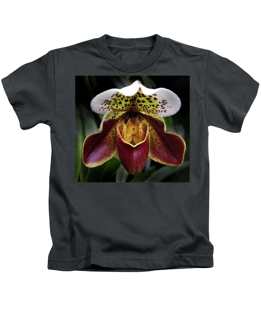 Orchid Kids T-Shirt featuring the photograph Spotty Orchid by Nancy Griswold