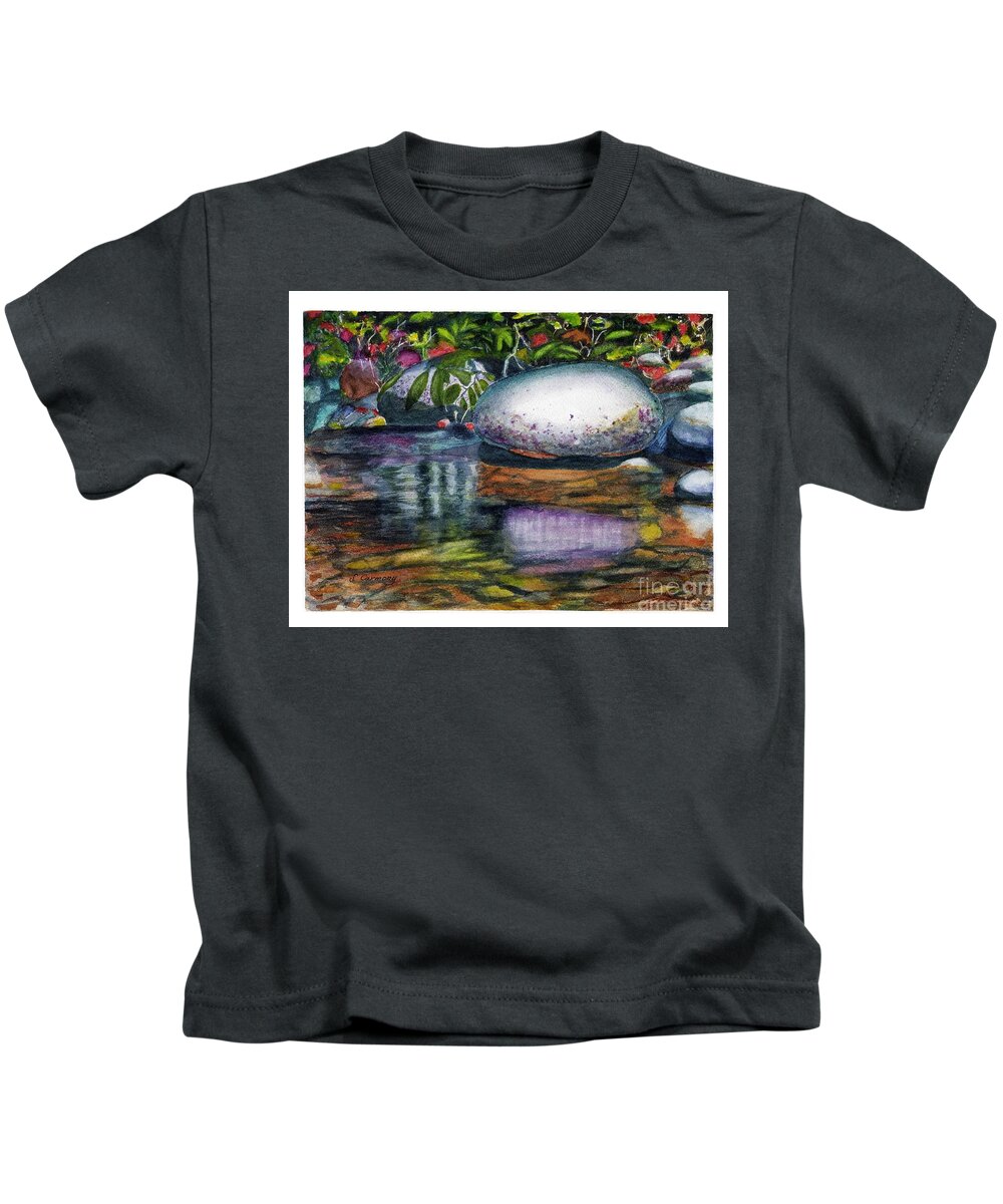 Rocks Kids T-Shirt featuring the painting Reflections by Sue Carmony