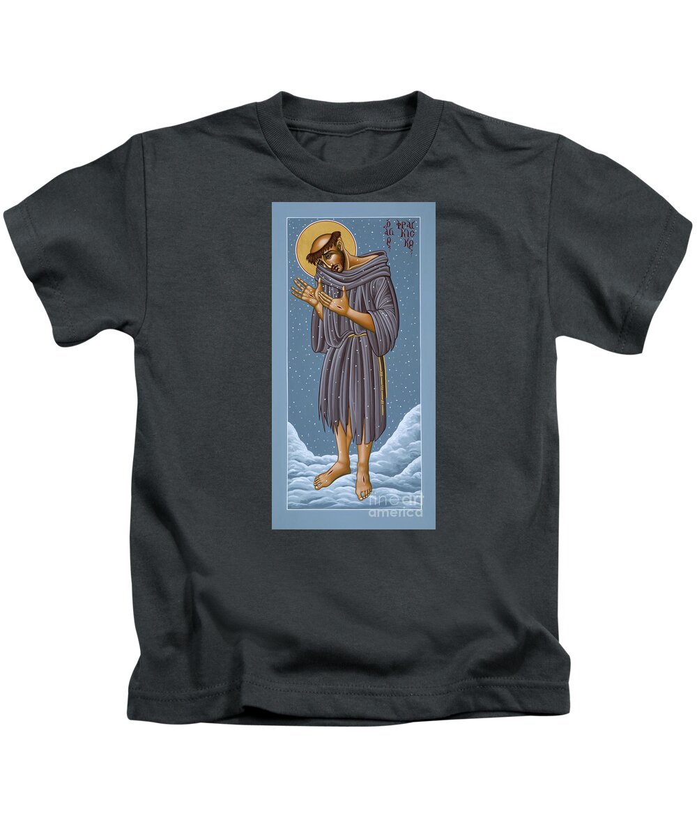 St Francis Kids T-Shirt featuring the painting St Francis Wounded Winter Light 098 by William Hart McNichols