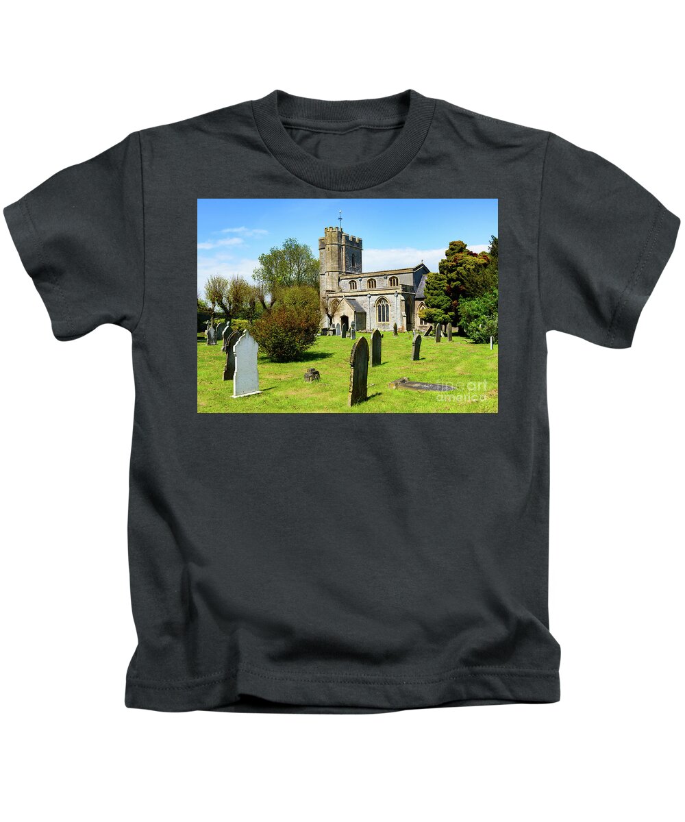 St Mary Kids T-Shirt featuring the photograph St Mary Church, Meare by Colin Rayner