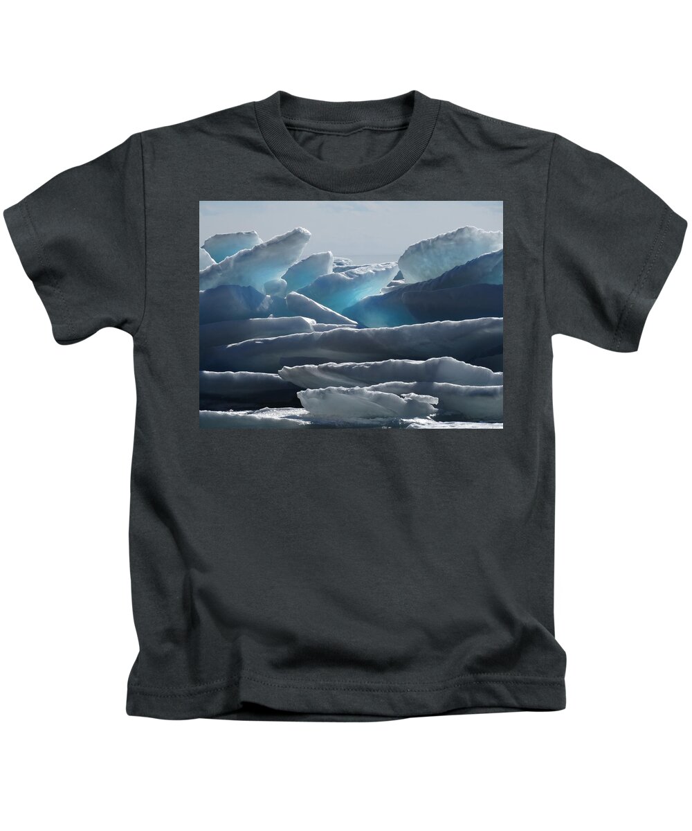 Ice Kids T-Shirt featuring the photograph Stacked Ice Abstract by David T Wilkinson