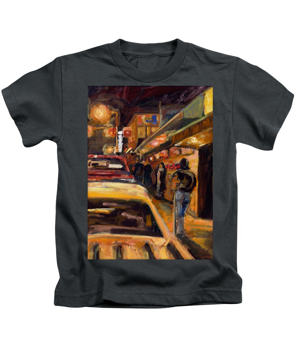 Rob Reeves Kids T-Shirt featuring the painting Steb's Amusements by Robert Reeves