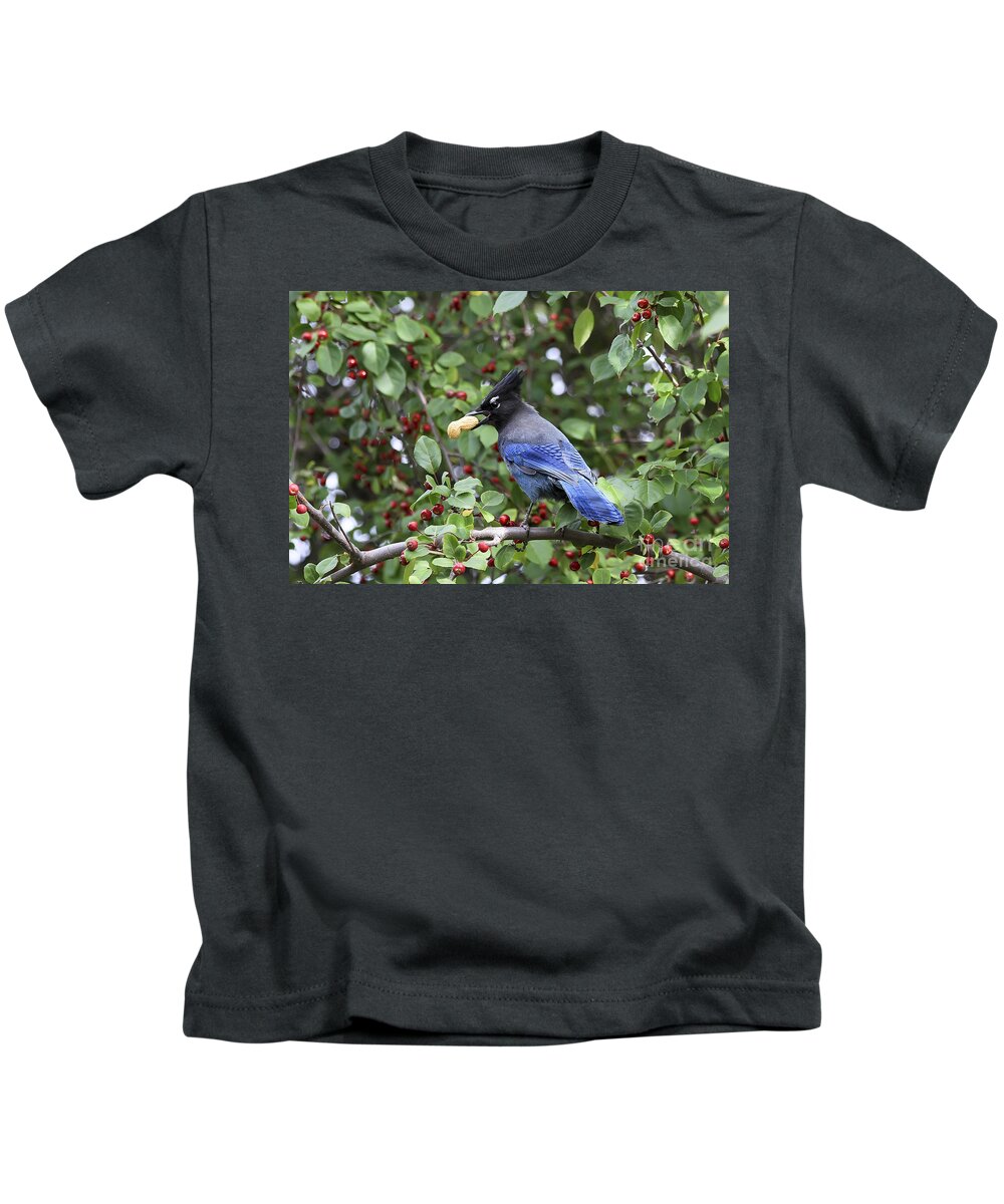 Bird Kids T-Shirt featuring the photograph Steller's Jay by Teresa Zieba