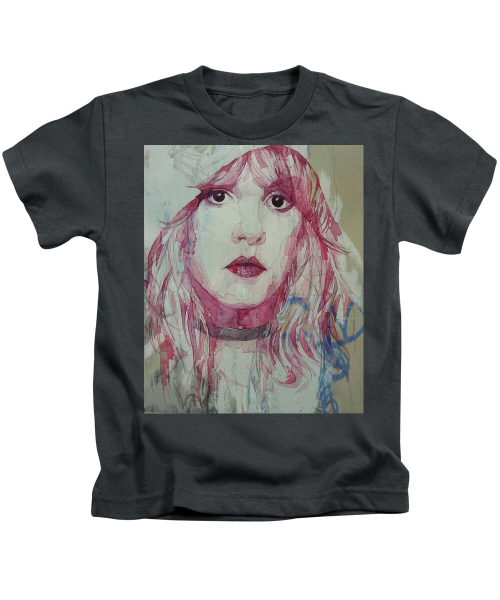 Stevie Nicks Kids T-Shirt featuring the painting Stevie Nicks - Gypsy by Paul Lovering