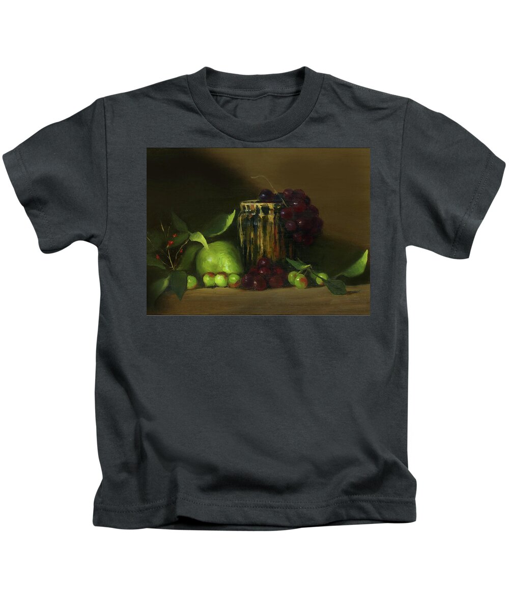 Still Life Fruits Display Kids T-Shirt featuring the painting Still Life by Murry Whiteman