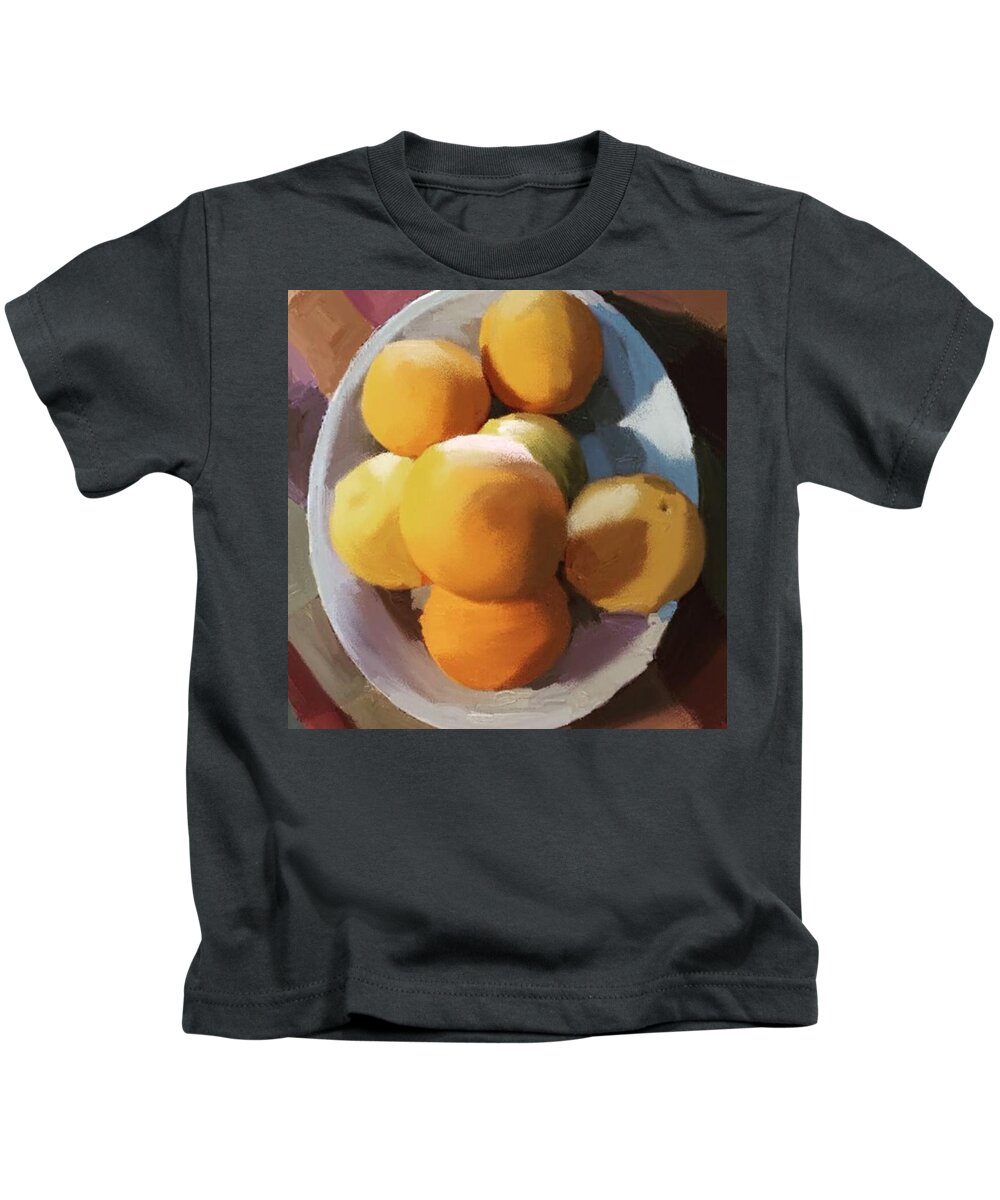 Gloucesterma Kids T-Shirt featuring the photograph Still Life Oranges On A Plate by Melissa Abbott