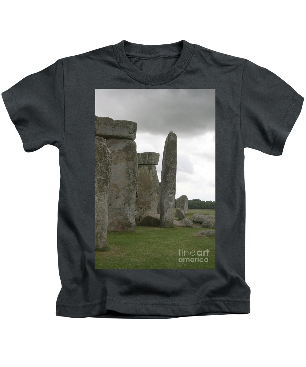 Human Kids T-Shirt featuring the photograph Stonehenge Side Pillars by Mary Mikawoz