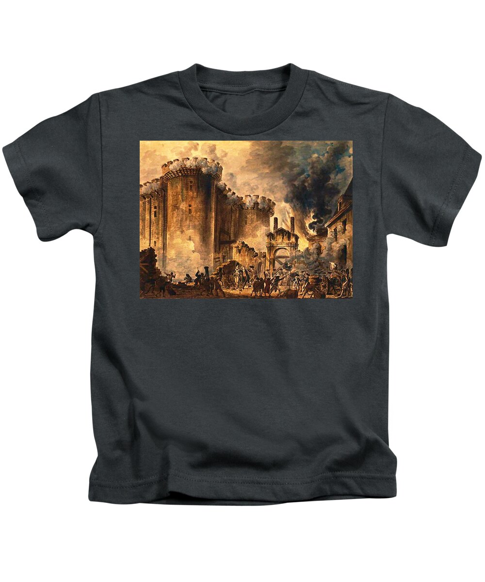 Storming Of The Bastille Kids T-Shirt featuring the painting Storming of the Bastille by Jean-Pierre Houel